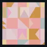 Cute Pastel Geometric Shapes Pattern in Pink Faux Canvas Print<br><div class="desc">Cute Pastel Geometric Shapes Pattern in Pink Faux Canvas Print</div>
