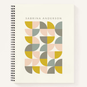Cute Pastel Geometric Shapes Personalised  Notebook