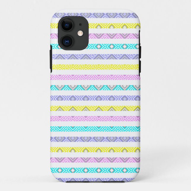 Cute pastel geometric stripes Case-Mate iPhone case (Back)