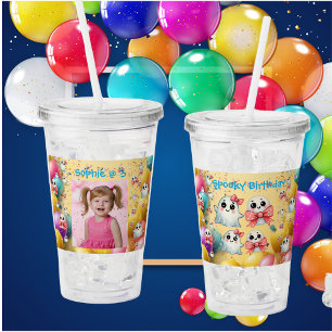 Cute Pastel Ghost  Acrylic Tumbler Birthday Gift