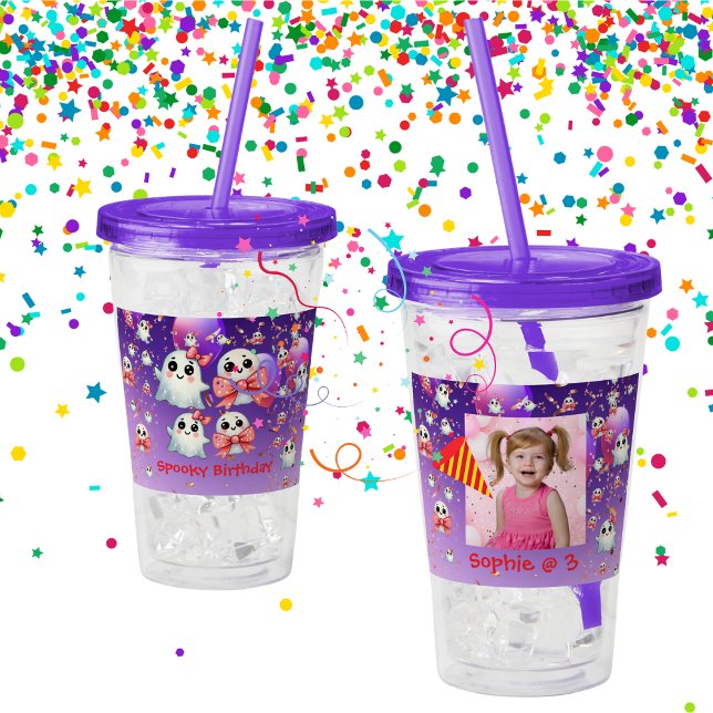 Cute Pastel Ghost Acrylic Tumbler Birthday Gift (Creator Uploaded)