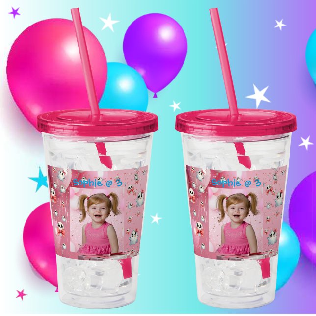 Cute Pastel Ghost Acrylic Tumbler Birthday Gift (Creator Uploaded)