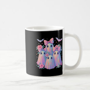 Cute Pastel Ghost Boo Crew Floral Matching Hallowe Coffee Mug