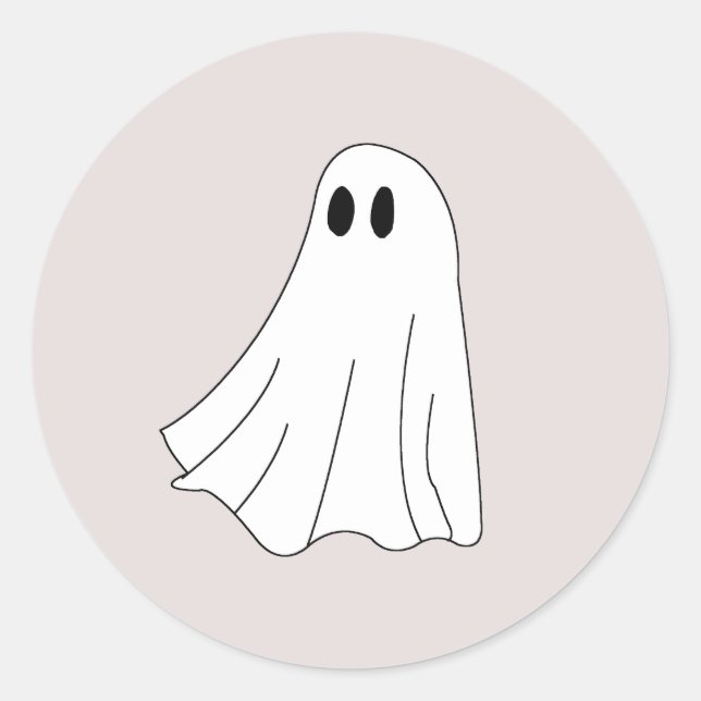 Cute Pastel Ghost Pattern Classic Round Sticker (Front)