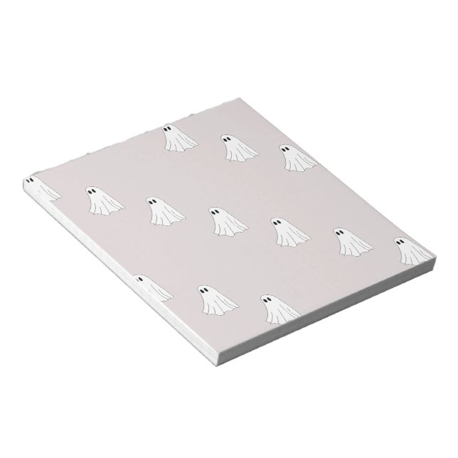 Cute Pastel Ghost Pattern Notepad (Angled)