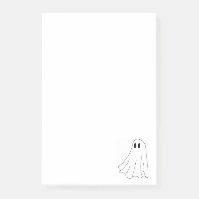 Cute Pastel Ghost Pattern Post-it Notes (Front)