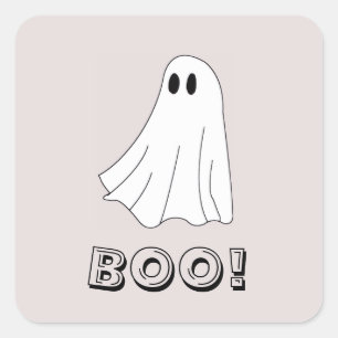 Cute Pastel Ghost Pattern Square Sticker