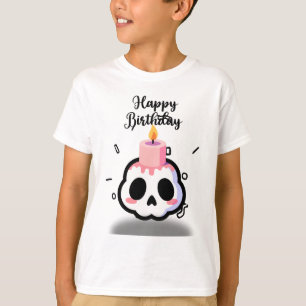 Cute Pastel Goth Skull Birthday T-Shirt