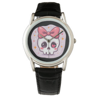 Cute Pastel Goth Skull with Bow Watch