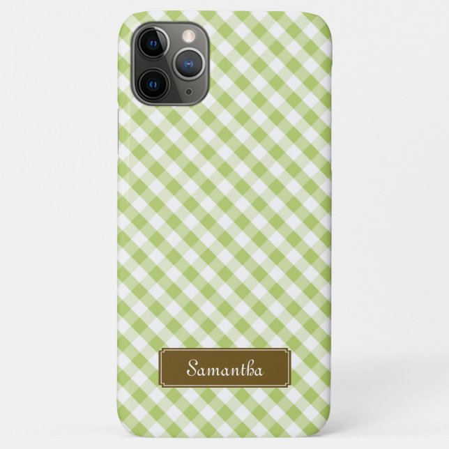 Cute Pastel Green Gingham Pattern Case-Mate iPhone Case (Back)