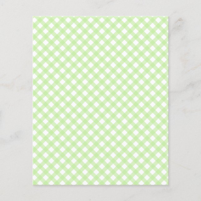 Cute Pastel Green Gingham Pattern Scrapbook Paper (Front)