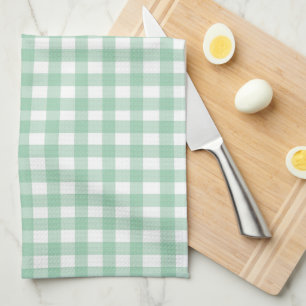 Cute Pastel Green Gingham Tea Towel