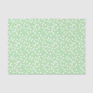 Cute Pastel Green & White Confetti / Polkadots Tissue Paper