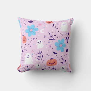 Cute Pastel Halloween Ghost Pillow