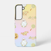 Cute Pastel Halloween Ghosts, Pumpkins and Bats