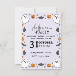 Cute Pastel Halloween Party Invitation – Editable