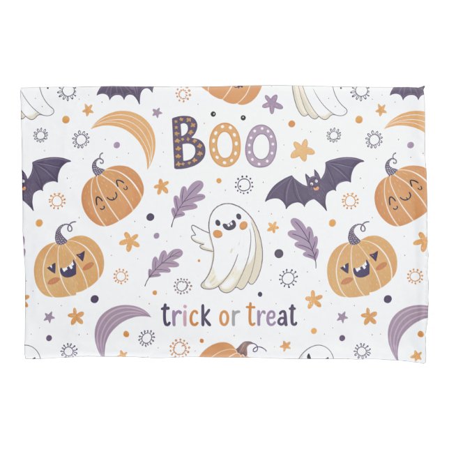 Cute Pastel Halloween Pillowcase (Front-Left)