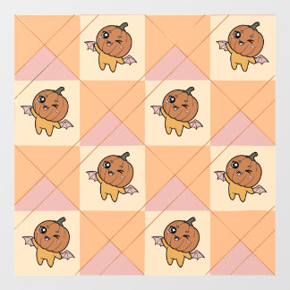 Cute Pastel Halloween Pumpkin Bat Pattern
