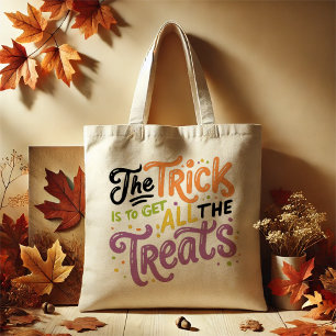 Cute Pastel Halloween "The Trick is all Treats" Tote Bag