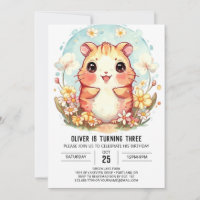 Cute Pastel Hamster Birthday
