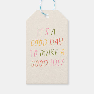 Cute Pastel Hand Lettering Motivational Quote Art Gift Tags