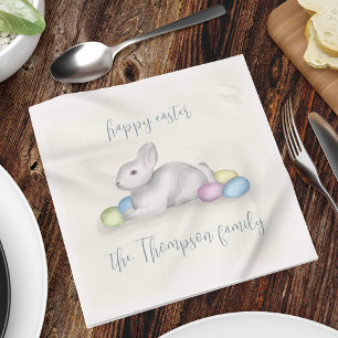 Cute Pastel Happy Easter Bunny Classic Simple Napkin