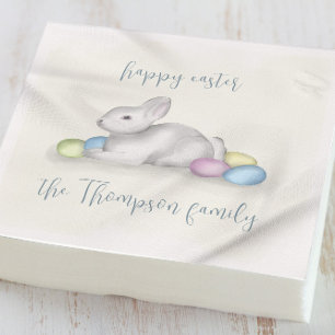 Cute Pastel Happy Easter Bunny Simple Classic Napkin