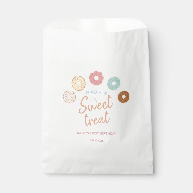 Cute Pastel Have a Sweet Treat Birthday Favour Bag (Front)