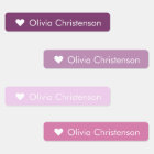 Cute Pastel Heart Name Skinny Kids' Labels