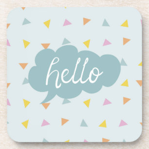 Cute Pastel Hello Coaster