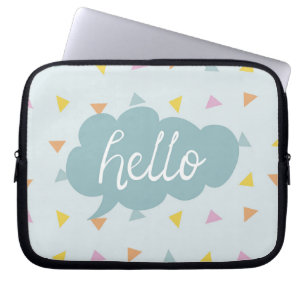 Cute Pastel Hello Laptop Sleeve