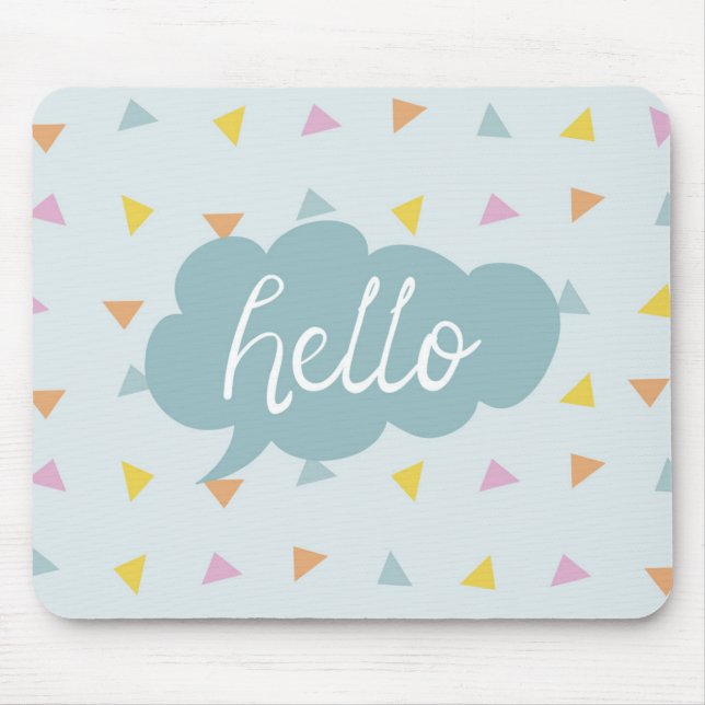 Cute Pastel Hello Mouse Pad (Front)
