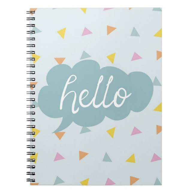 Cute Pastel Hello Notebook (Front)