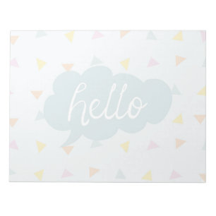 Cute Pastel Hello Notepad