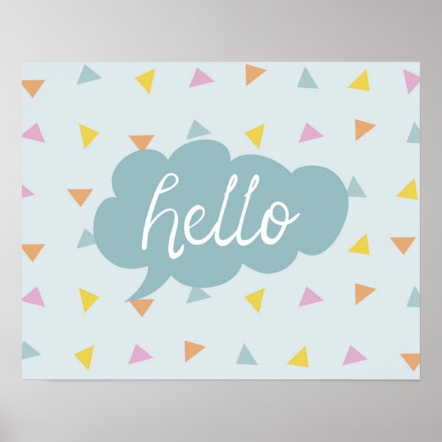 Cute Pastel Hello Poster (Front)