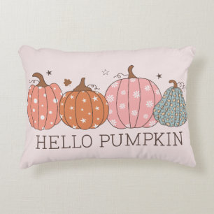 Cute Pastel Hello Pumpkin Decorative Cushion
