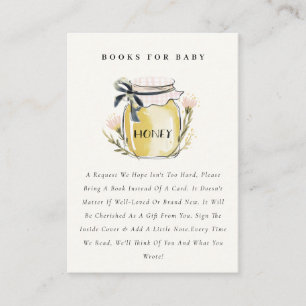 Cute Pastel  Honey Jar Books For Baby Shower Enclosure Card