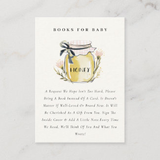 Cute Pastel  Honey Jar Books For Baby Shower Enclosure Card