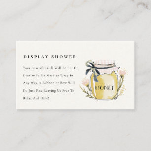 Cute Pastel  Honey Jar Display Shower Baby Shower Enclosure Card