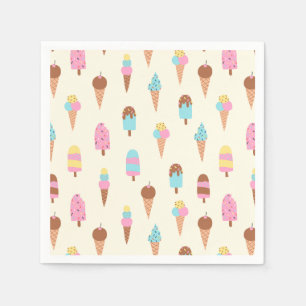 Cute Pastel Ice Cream Sweets Pattern Napkin