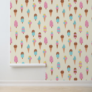 Cute Pastel Ice Cream Sweets Pattern Wallpaper