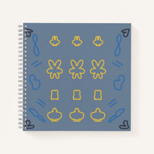 Cute Pastel Kawaii Aesthetic Minimalist Pattern Notebook