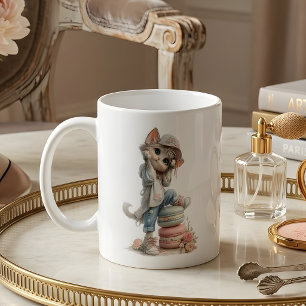 Cute Pastel Kitten Macaron Lover Coffee Mug