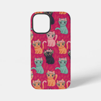 Cute Pastel Kittens Pattern iPhone 12 Mini Case