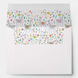 Cute Pastel Llama Pattern Envelope