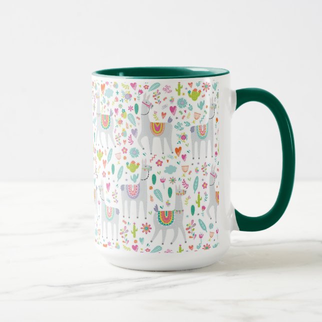 Cute Pastel Llama Pattern Mug (Right)