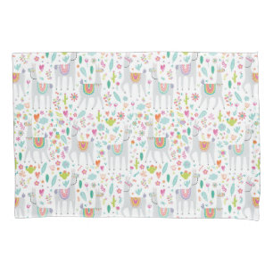 Cute Pastel Llama Pattern Pillowcase