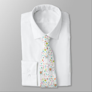 Cute Pastel Llama Pattern Tie