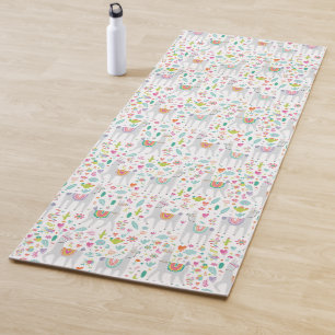 Cute Pastel Llama Pattern Yoga Mat