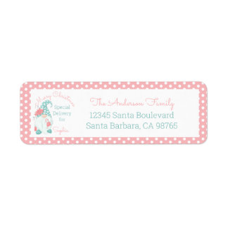 Cute Pastel Merry Christmas Customised Name Gnome Return Address Label